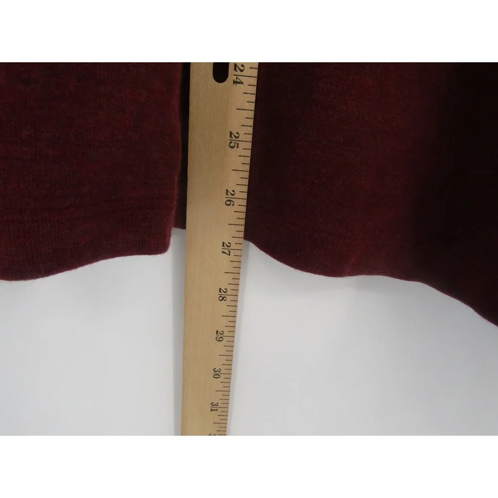 Mizzen+Main Quarter Zip Pullover Mens L Burgundy Heathered Performance Mock Neck